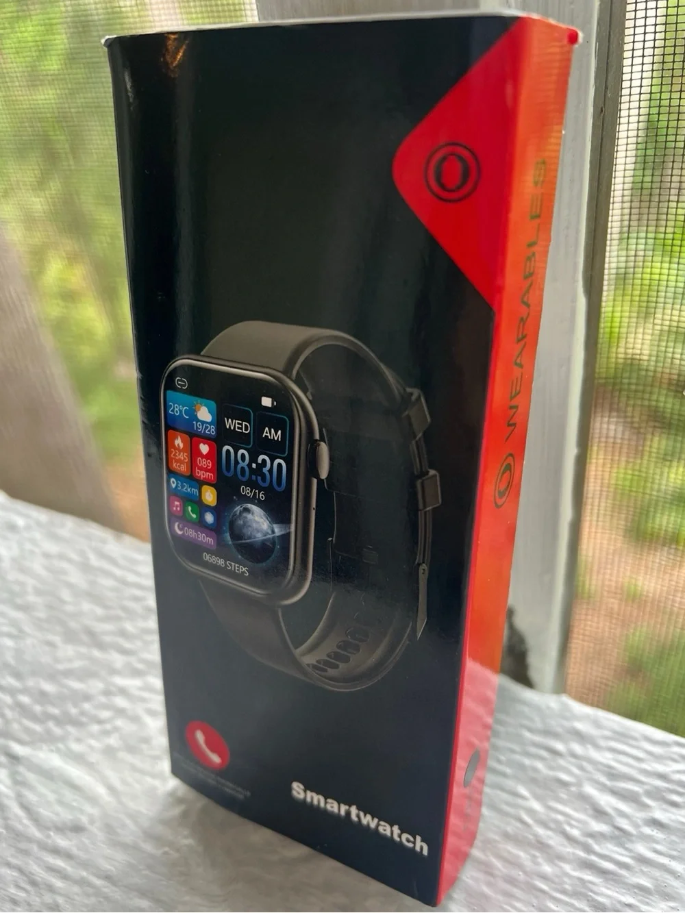 New Smart Watch iPhone iOS Android Black Wearable Bluetooth Fitness Tracker 1.85